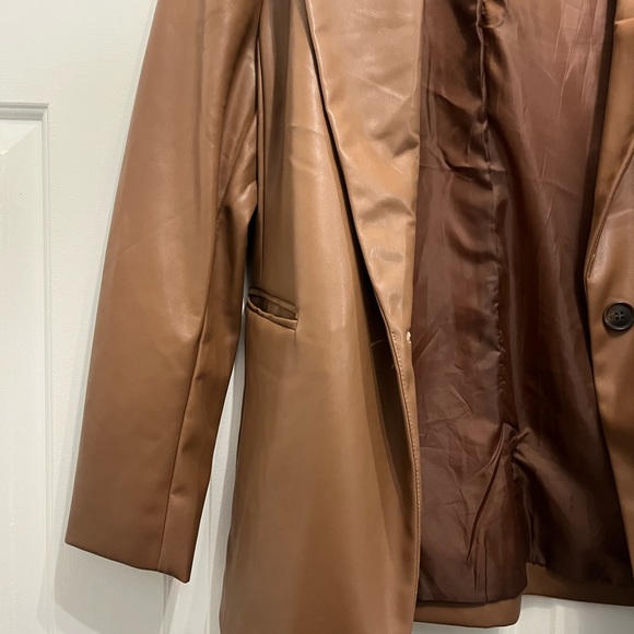 Sebby Collection Faux Leather Blazer - Picture 3 of 5